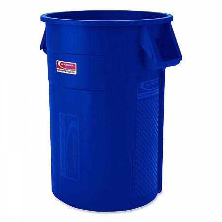 Injection Molded Utility Trash Can, 44 gal, Plastic/Resin, Blue (TCU44BL)