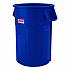 Injection Molded Utility Trash Can, 44 gal, Plastic/Resin, Blue (TCU44BL)
