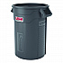 Injection Molded Utility Trash Can, 32 gal, Plastic/Resin, Gray (TCU32)