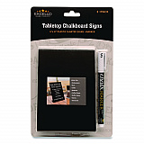 Tabletop Chalkboard Signs, Black Surface, 4 x 6, 3/Pack (EGPHD0509S)