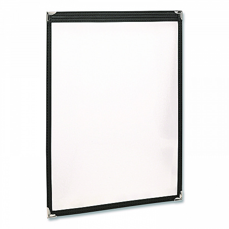 Menu Holder For 8.5 x 11 Menus, Portrait Orientation, 9.3 x 11.9 Holder, Clear/Black/Gold (SPLSMENU21PK)