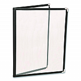 Menu Holder For 8.5 x 11 Menus, Portrait Orientation 4-View, 9.6 x 11.9, Clear/Black/Silver (SPLSMENU41PK)