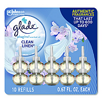 Plugins Scented Oil Refill, Clean Linen, 0.67 oz, 10/Pack (379206)