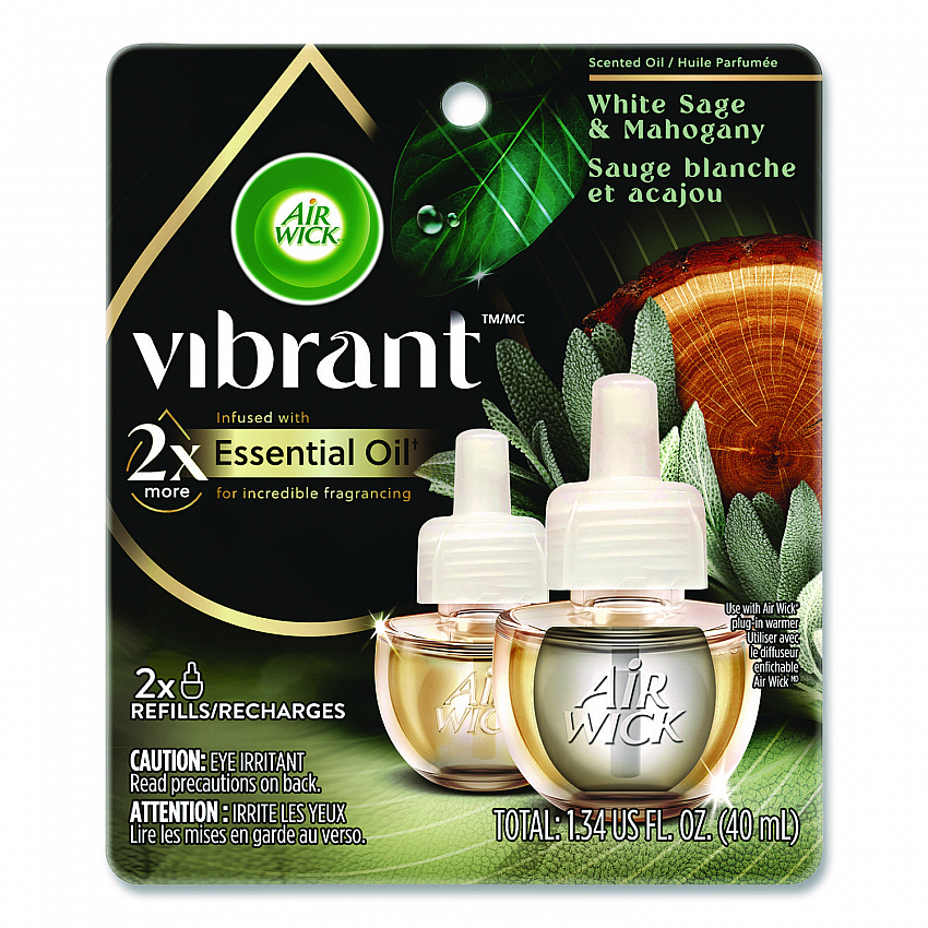 Scented Oil Refill, White Sage and Mahogany, 0.67 oz, 2/Pack (6233803137)