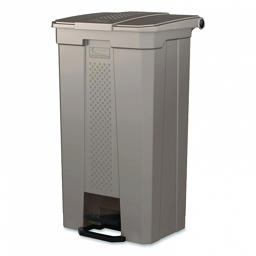 Step-On Trash Can, 23 gal, Resin, Platinum Metallic (TCST23)