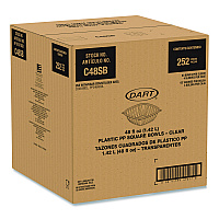 Square Plastic Bowls, 48 oz, 5 x 5 x 2.55, Clear, Plastic, 63 Bowls/Sleeve, 4 Sleeves/Carton (C48SB)