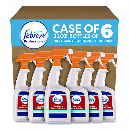 Professional Sanitizing Fabric Refresher, Light Scent, 32 oz Spray Bottle, 6/Carton (07309)