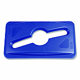 Slim Jim Single Stream Recycling Top for Slim Jim Containers, 12.1w x 21d x 2.75h, Blue (1788372)
