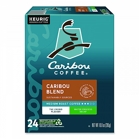 Caribou Blend Decaf Coffee K-Cups, 24/Box (6995)