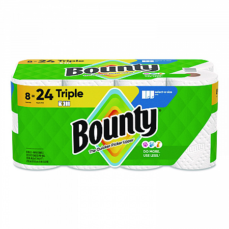 Select-a-Size Kitchen Roll Paper Towels, 2-Ply, White, 6 x 11, 123 Sheets/Roll, 8 Triple Rolls/Carton (16014)
