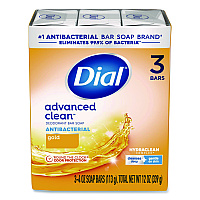 Advanced Clean Antibacterial Deodorant Bar Soap, Gold Scent, 4 oz, 3/Pack, 4 Packs/Carton (11807)