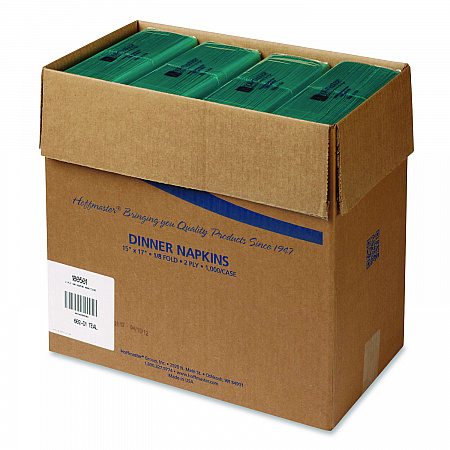 Dinner Napkins, 2-Ply, 15 x 17, Teal, 1,000/Carton (180501)