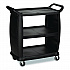 Bussing Cart, Plastic, 3 Shelves, 300 lb Capacity, 18 x 36.25 x 38, Black (BCART3)