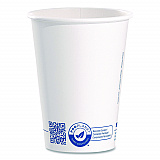 Recycled Content PCF Paper Hot Cups, ProPlanet Seal, 12 oz, White, 50/Pack (412RCNPLANPK)