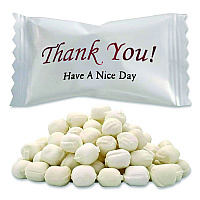 Thank You Have a Nice Day Mints, White Buttermint, Individually Wrapped, 1,000/Carton (CJ3007B)