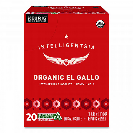El Gallo Organic Coffee K-Cups, Light Roast, 20/Box (0154)