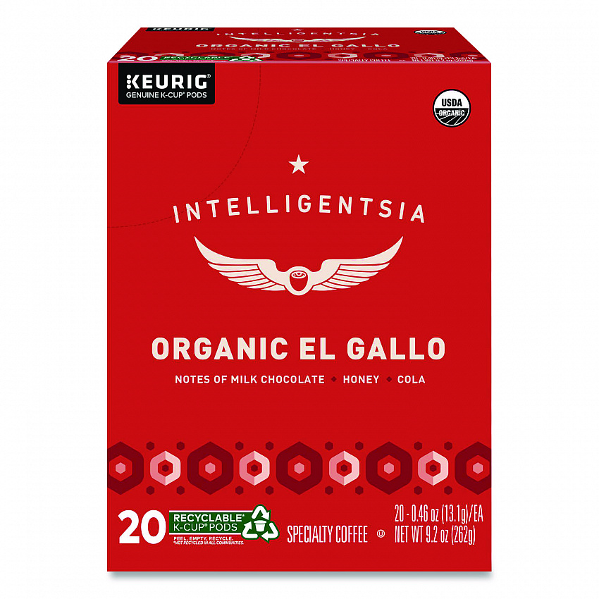 El Gallo Organic Coffee K-Cups, Light Roast, 20/Box (0154)