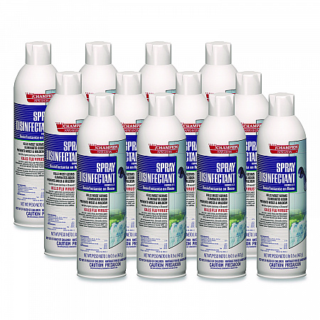 Champion Sprayon Spray Disinfectant, Unscented, 16.5 oz Aerosol Spray, 12/Carton (5157)