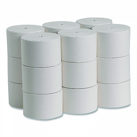 Compact Coreless One-Ply Bath Tissue, Septic Safe, White, 3,000 Sheets/Roll, 18 Rolls/Carton (19374)