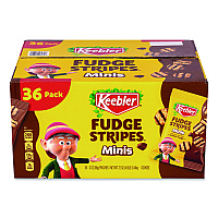 Mini Cookies, Fudge Stripes, 2 oz Pouch, 36/Box (22002517)