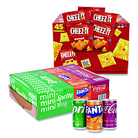 Soda Mini Variety and Cheez-It Combo Pack, (30) 7.5 oz Cans Assorted Flavors, (45) 1.5 oz Pouch Original Cheez-It/Bundle (60004171)