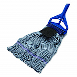 Medium Blue Looped-End Mop, Cotton, 36 x 6 x 3, Blue (369418S14)