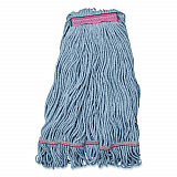 Medium Blue Looped-End Mop, Cotton, 43 x 6 x 3, Red (369423B14)