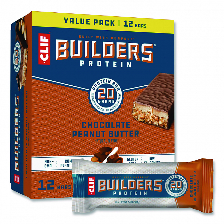 Builders Protein Bar, Chocolate Peanut Butter, 2.4 oz Bar, 12 Bars/Box (CCC160041)