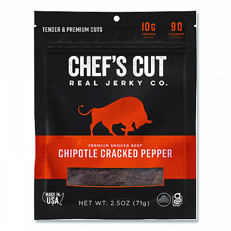 Real Steak Jerky, Chipolte Cracked Pepper, 2.5 oz Bag (CCR00501)