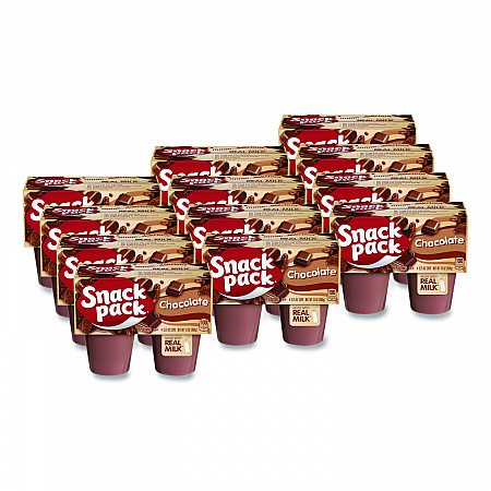 Pudding Cups, Chocolate, 3.5 oz Cup, 48/Carton (HUN55418)