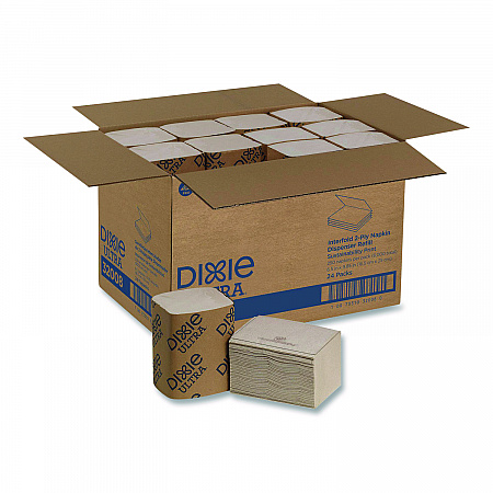 Interfold Napkin Refills 2-Ply, 6.5 x 5 Folded, Brown, 6,000/Carton (32019)