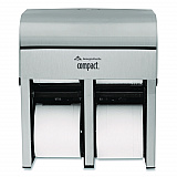 Compact Quad Vertical Four-Roll Coreless Dispenser, 11.75 x 6.9 x 13.25, Stainless Steel (56748)