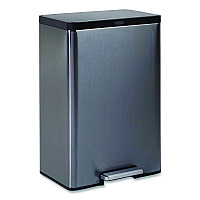 Elite Step-On Trash Can, 12 gal, Metal, Charcoal Stainless Steel/Black (2112520)