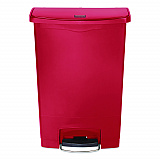 Slim Jim Streamline Resin Step-On Container, 24 gal, Resin, Red (1883570)