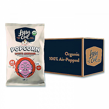 Snack Organic No Cheese Cheesiness Popcorn, Cheese, 0.88 oz Bag, 18/Carton (LSN00862)