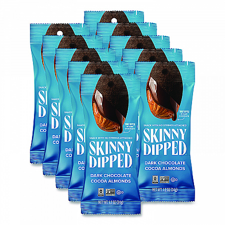 Dark Chocolate Covered Almonds, 1.2 oz Bags, 10/Box (EDT00837)