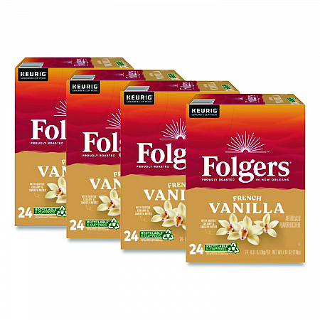 French Vanilla Coffee K-Cups, French Vanilla, 24/Box, 4 Boxes/Carton (6661CT)