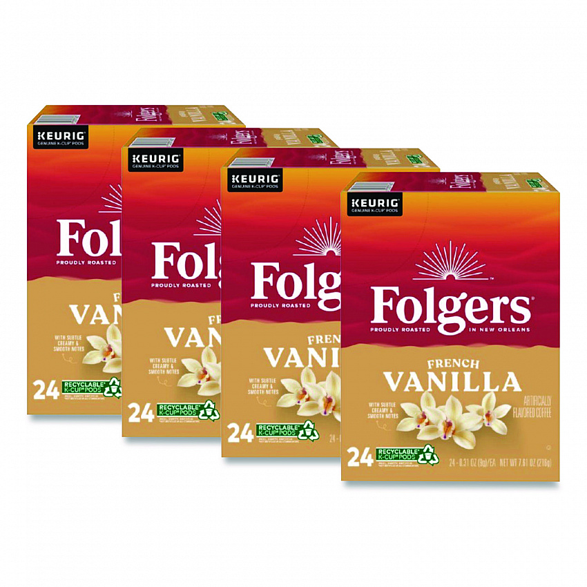 French Vanilla Coffee K-Cups, French Vanilla, 24/Box, 4 Boxes/Carton (6661CT)