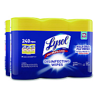 Disinfecting Wipes, 1-Ply, 7 x 7.25, Lemon and Lime Blossom, White, 80 Wipes/Canister, 3 Canisters/Pack, 2 Packs/Carton (84251CT)