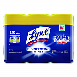 Disinfecting Wipes, 1-Ply, 7 x 7.25, Lemon and Lime Blossom, White, 80 Wipes/Canister, 3 Canisters/Pack (84251PK)