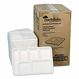 Compostable Fiber Blend School Lunch Tray, Heavy Duty, 8 x 12 x 1, White, 250/Carton (MC50601)