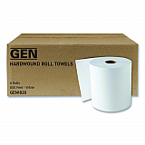 Hardwound Roll Towels, 1-Ply, 8" x 800 ft, White, 6 Rolls/Carton (1820)