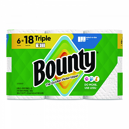 Select-a-Size Kitchen Roll Paper Towels, 2-Ply, 5.9 x 11, White, 123 Sheets/Triple Roll, 6 Rolls/Carton (16020)