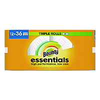 Essentials Select-A-Size Kitchen Roll Paper Towels, 2-Ply, 5.9 x 11, White, 162 Sheets/Triple Roll, 12 Rolls/Carton (16681)
