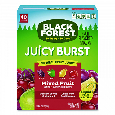 Juicy Burst Fruit Flavored Snack, Mixed Fruit, 32 oz Pouch, 40/Box (FER47149)