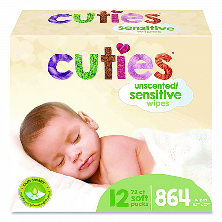 Premium Wipes, Unscented, White, 72 Wipes/Pack, 12 Packs/Carton (CR16413)