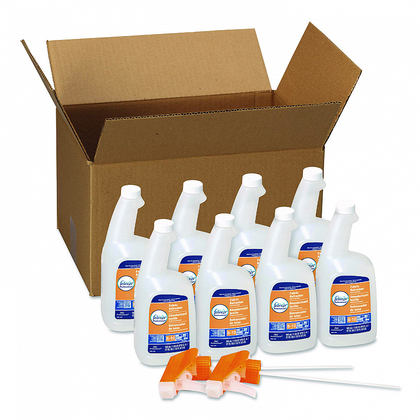 Fabric Refresher Spray, Fresh Clean Scent, (8) 32 oz Bottles and (2) Trigger Sprayers/Carton (03259CT)