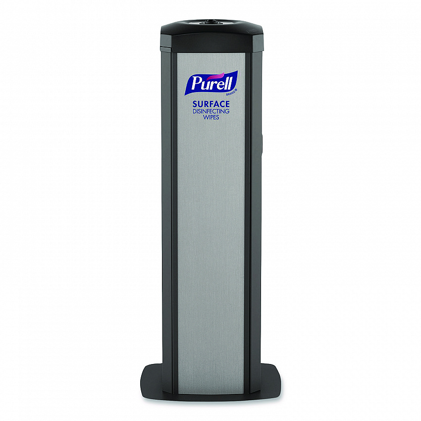 DS360 High-Capacity Surface Disinfecting Wipes Station, 1,200 Wipe Capacity, 15.5 x 15.5 x 39.6, Graphite (911701SLVSFW)