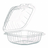 Microwaveable Hinged Containers, ProPlanet Seal, 6.31 x 6.31 x 3, Clear, Plastic, 300/Carton (60PPHT1)
