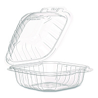 Microwaveable Hinged Containers, ProPlanet Seal, 6.31 x 6.31 x 3, Clear, Plastic, 300/Carton (60PPHT1)